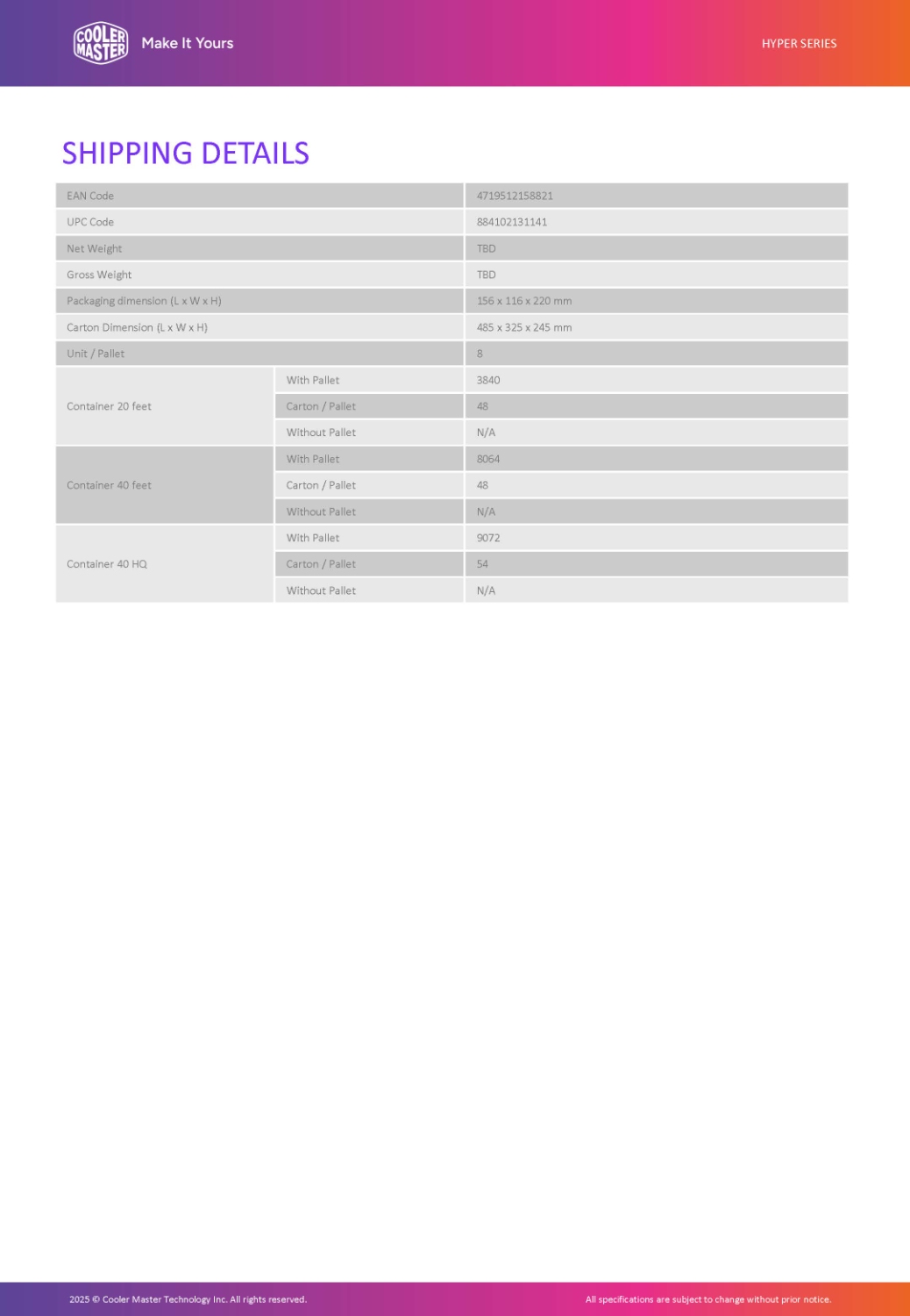 Hyper 212 3DHP Black ARGB Product Sheet 0620 Page 2